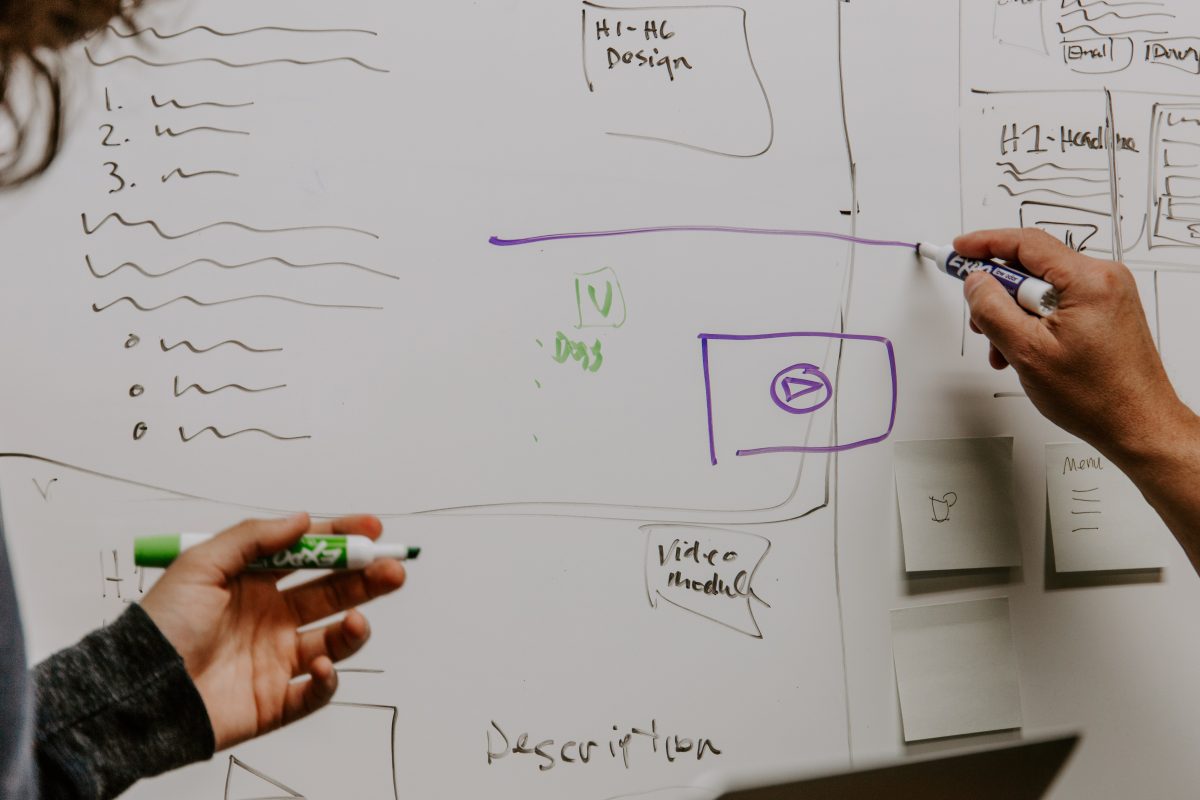 vækststrategi eksempel på et whiteboard