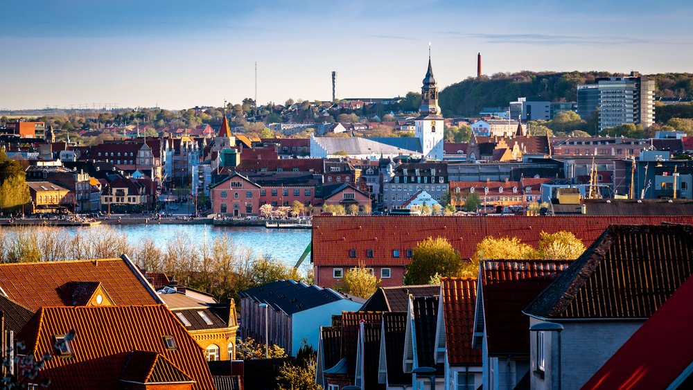 Udsigt over den centrale bydel af Aalborg