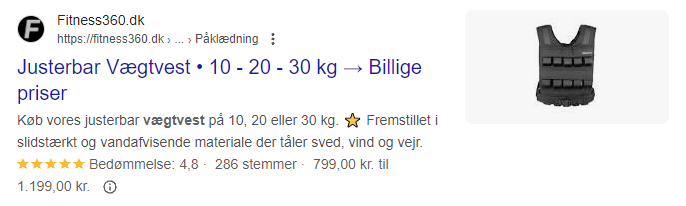 Produkt schema markup eksempel