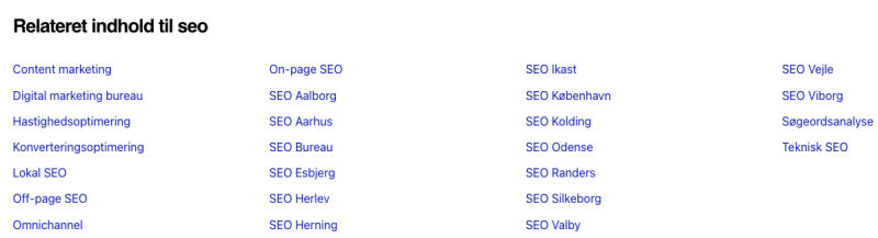 HTML-sitemap eksempel